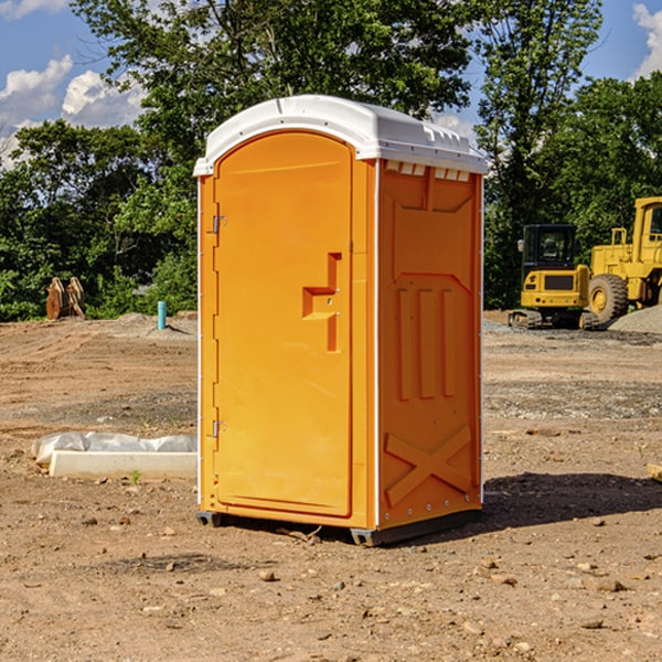 how often are the portable restrooms cleaned and serviced during a rental period in Woods Bay